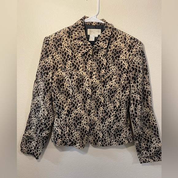 Vintage Casual Corner Silk Leop Jacket - Picture 1 of 6